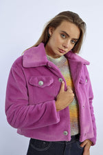 Load image into Gallery viewer, Faux Fur Jacket in Pink
