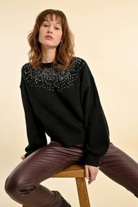 Sequin Sweater in Black