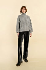 Load image into Gallery viewer, Shimmer Turtleneck Sweater in Silver
