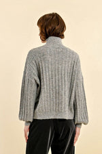 Load image into Gallery viewer, Shimmer Turtleneck Sweater in Silver
