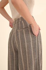 Load image into Gallery viewer, Herringbone Wide Leg Pants in Beige
