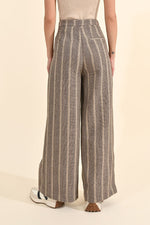 Load image into Gallery viewer, Herringbone Wide Leg Pants in Beige
