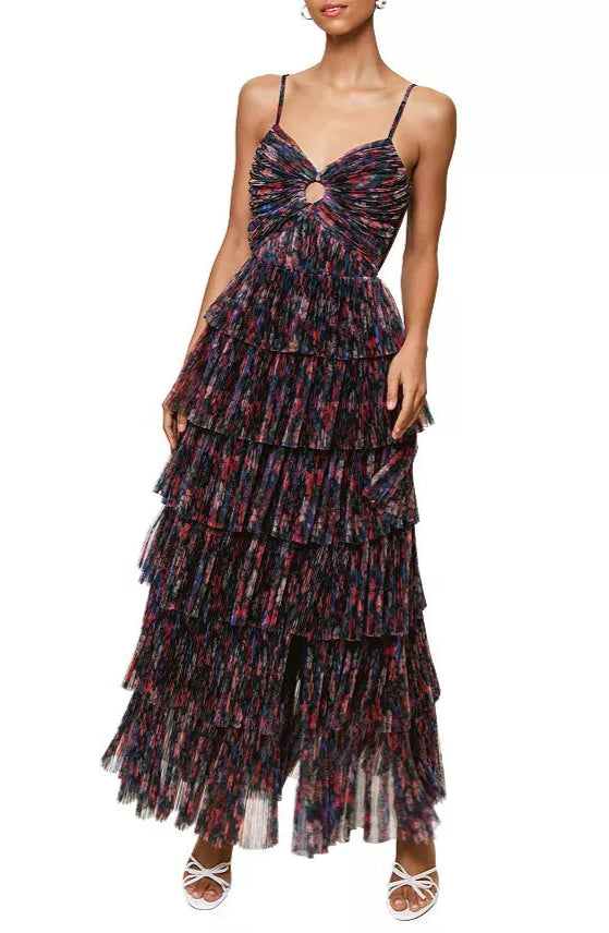 Rosey Gown in Navy Tropical Garden