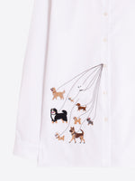 Load image into Gallery viewer, Tea Embroidered Dog Blouse in White
