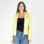 Load image into Gallery viewer, Louzia Leather Jacket in Limeade
