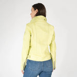 Load image into Gallery viewer, Louzia Leather Jacket in Limeade
