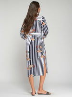 Load image into Gallery viewer, Camisero Striped Shirt Dress in Fishes
