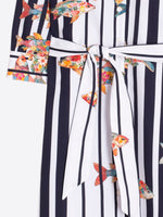 Load image into Gallery viewer, Camisero Striped Shirt Dress in Fishes
