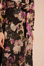 Load image into Gallery viewer, Floral Maxi Wrap Dress in Black Clotilde
