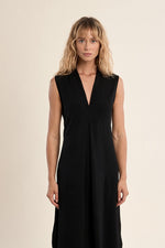 Load image into Gallery viewer, A Line Maxi Sheath Dress in Black
