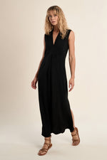 Load image into Gallery viewer, A Line Maxi Sheath Dress in Black
