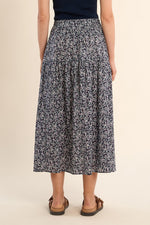 Load image into Gallery viewer, Floral Maxi Skirt in Navy Daisy
