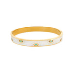 Load image into Gallery viewer, Gold Plated Evil Eye Enamel Bangle
