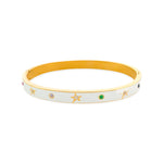 Load image into Gallery viewer, Gold Plated Star Enamel Bangle
