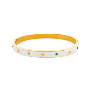 Gold Plated Star Enamel Bangle