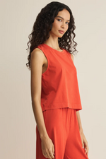 Load image into Gallery viewer, Sloane Jersey Muscle Tank in Lychee

