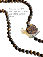 Load image into Gallery viewer, Hand-painted Snail Gemstone Crossbody Phone Chain in Tortoise
