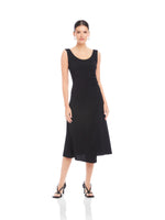 Load image into Gallery viewer, Shari Side-Pleat Dress in Black
