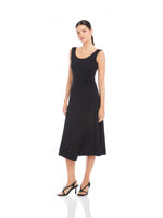 Load image into Gallery viewer, Shari Side-Pleat Dress in Black
