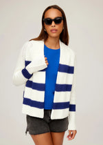 Load image into Gallery viewer, Cely Cropped Cardigan in Off White/Navy
