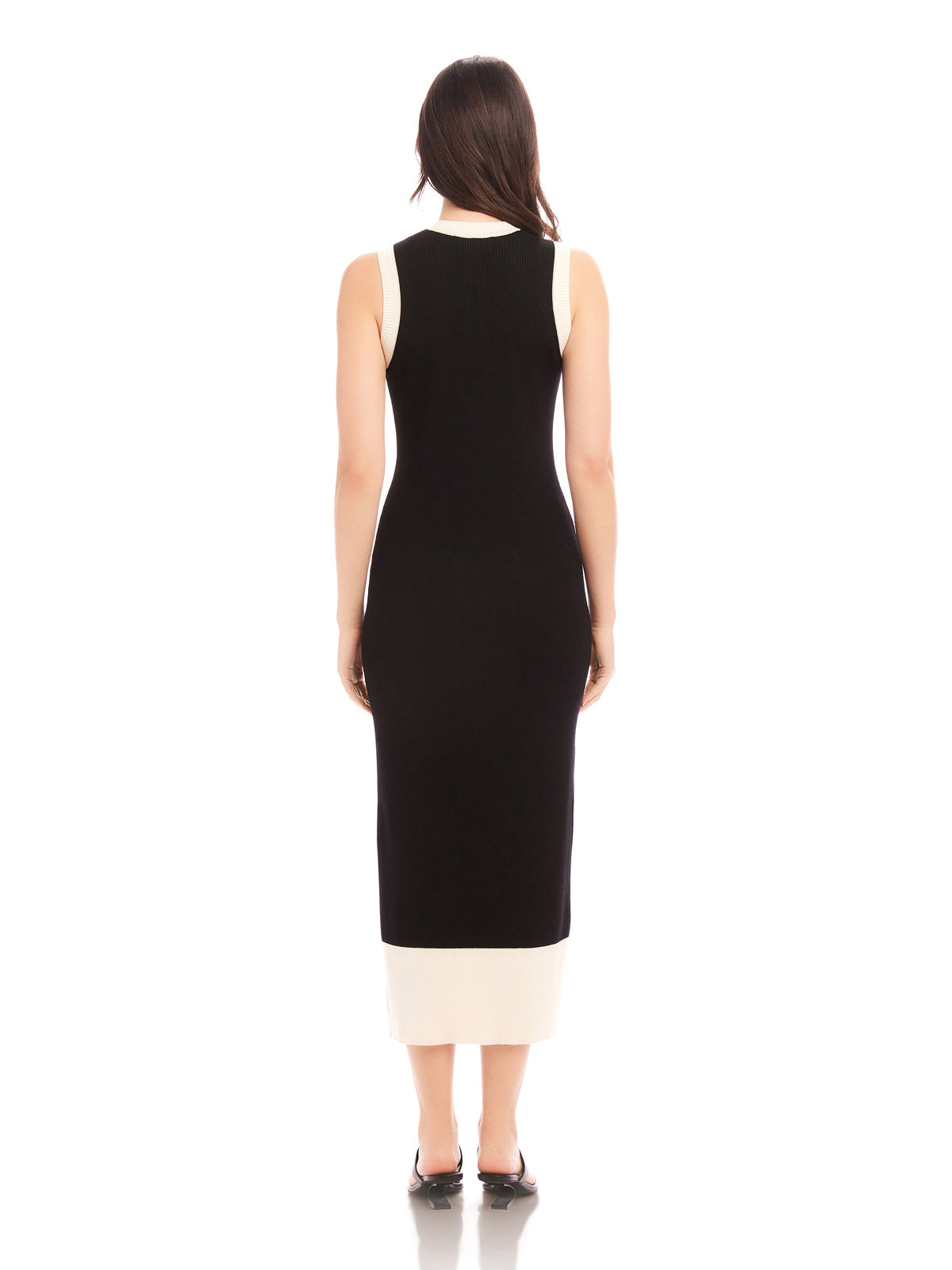 Sleeveless Maves Dress in Black/Cream