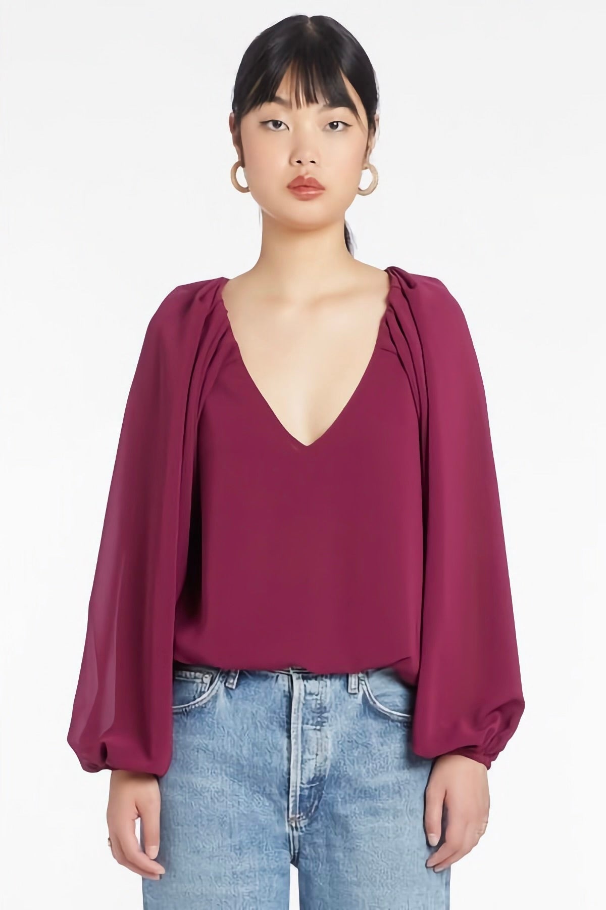 Naderre Top in Aubergine