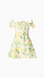Load image into Gallery viewer, Hana Off The Shoulder Mini Dress in Yellow Multi
