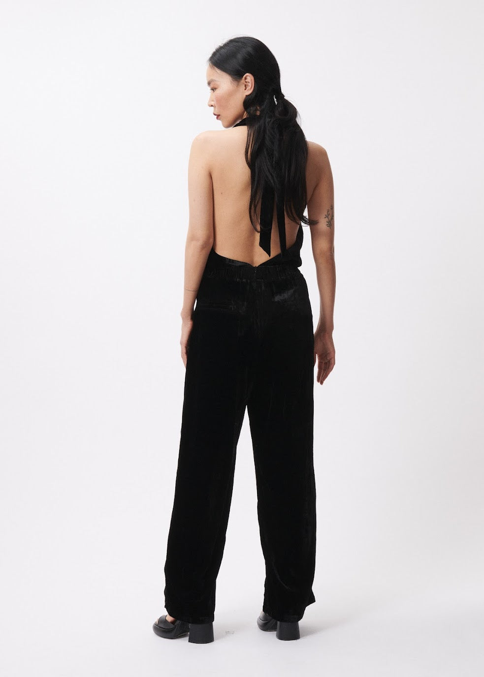 Nevila Velvet Jumpsuit in Black