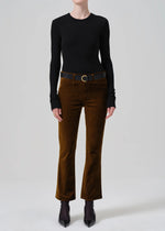 Load image into Gallery viewer, Isola Cropped Trouser Velvet in Golden
