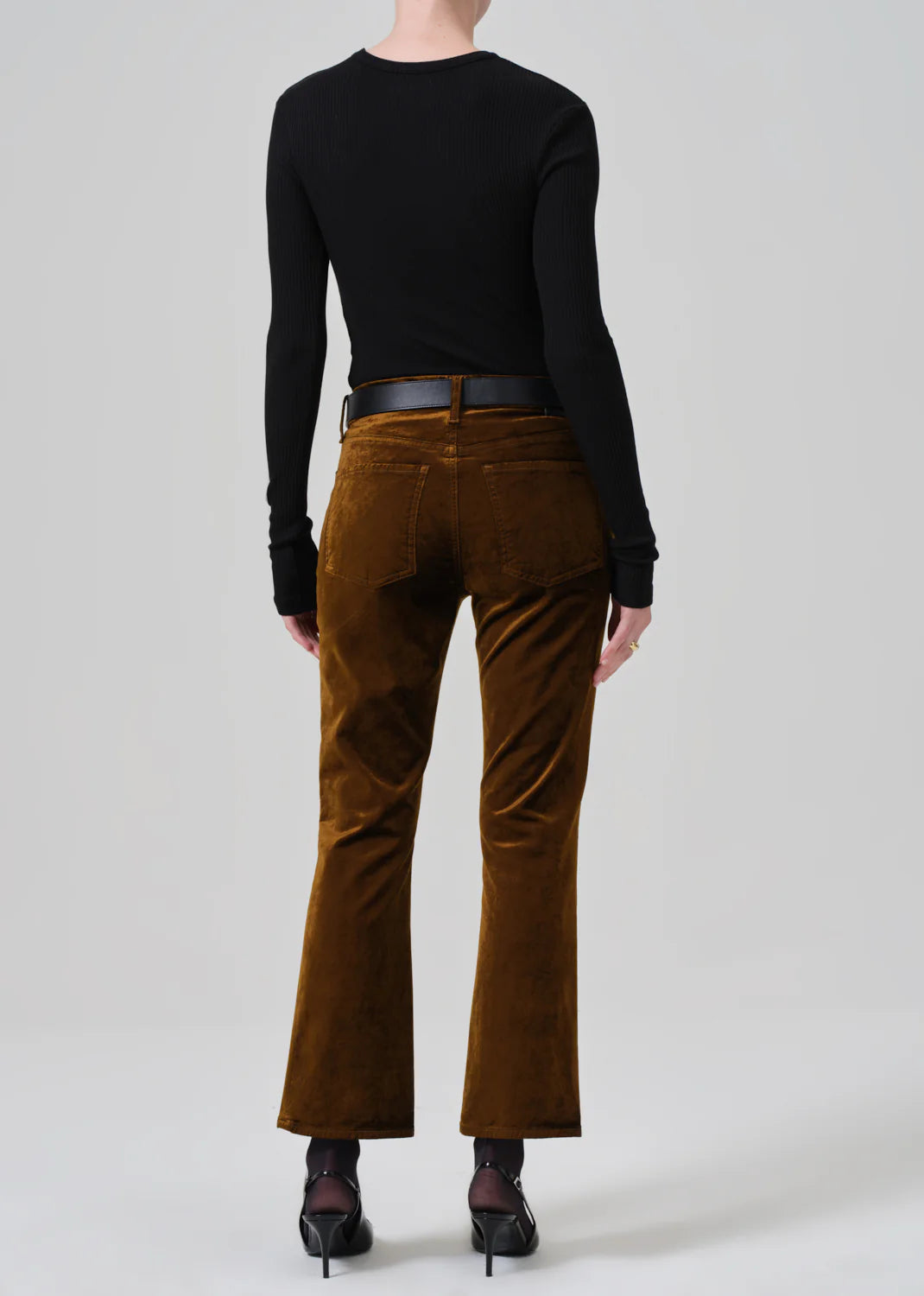 Isola Cropped Trouser Velvet in Golden