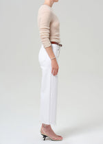 Load image into Gallery viewer, Lyra Wide Leg Crop Raw Hem in Soft White
