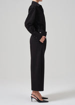 Load image into Gallery viewer, Cara Cropped Pleated Trouser in Stretch Twill
