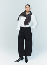 Load image into Gallery viewer, Cara Cropped Pleated Trouser in Stretch Twill
