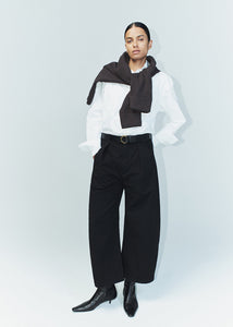 Cara Cropped Pleated Trouser in Stretch Twill