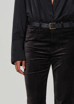 Load image into Gallery viewer, Lilah Flare With Welt Pocket Velvet in Black
