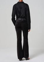 Load image into Gallery viewer, Lilah Flare With Welt Pocket Velvet in Black
