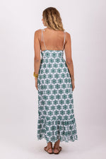 Load image into Gallery viewer, Louve Long Dress in Green Eyelet
