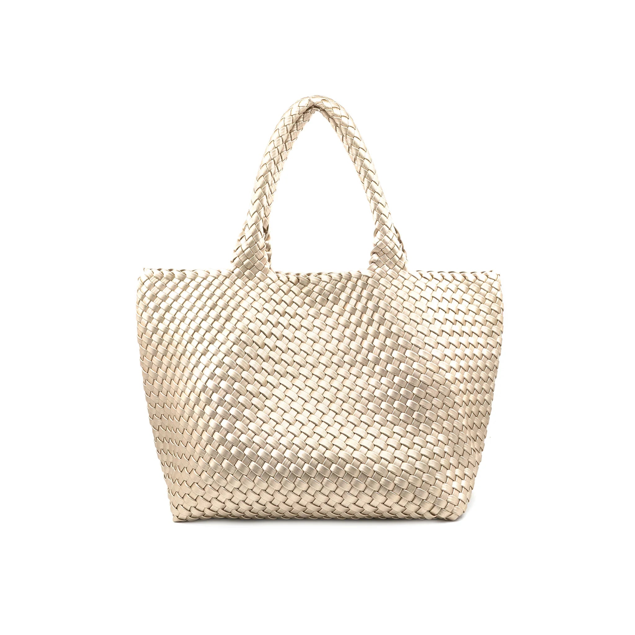 Woven Tote in Champagne