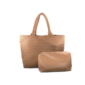 Woven Tote in Champagne