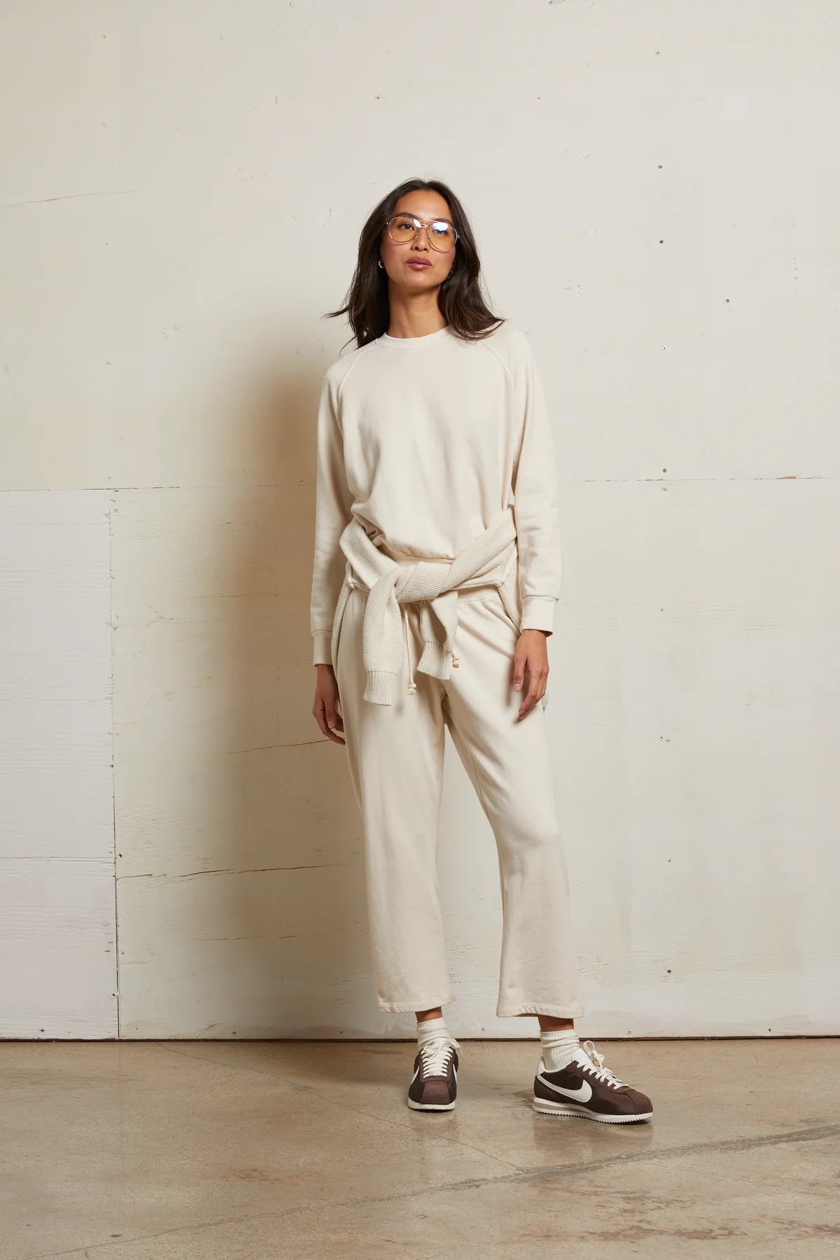 Palmer Beach Fleece Crew Neck Sweatshirt in Sugar