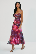 Load image into Gallery viewer, Lina Dress in Blurred Orchids
