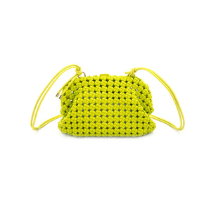 Woven Crossbody Purse in Lime