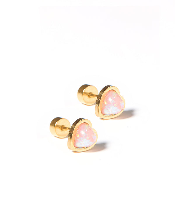 Screwback Stud Earrings in Light Pink Tara