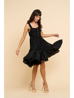 Load image into Gallery viewer, Daisy Shirred Baby Doll Dress in Black
