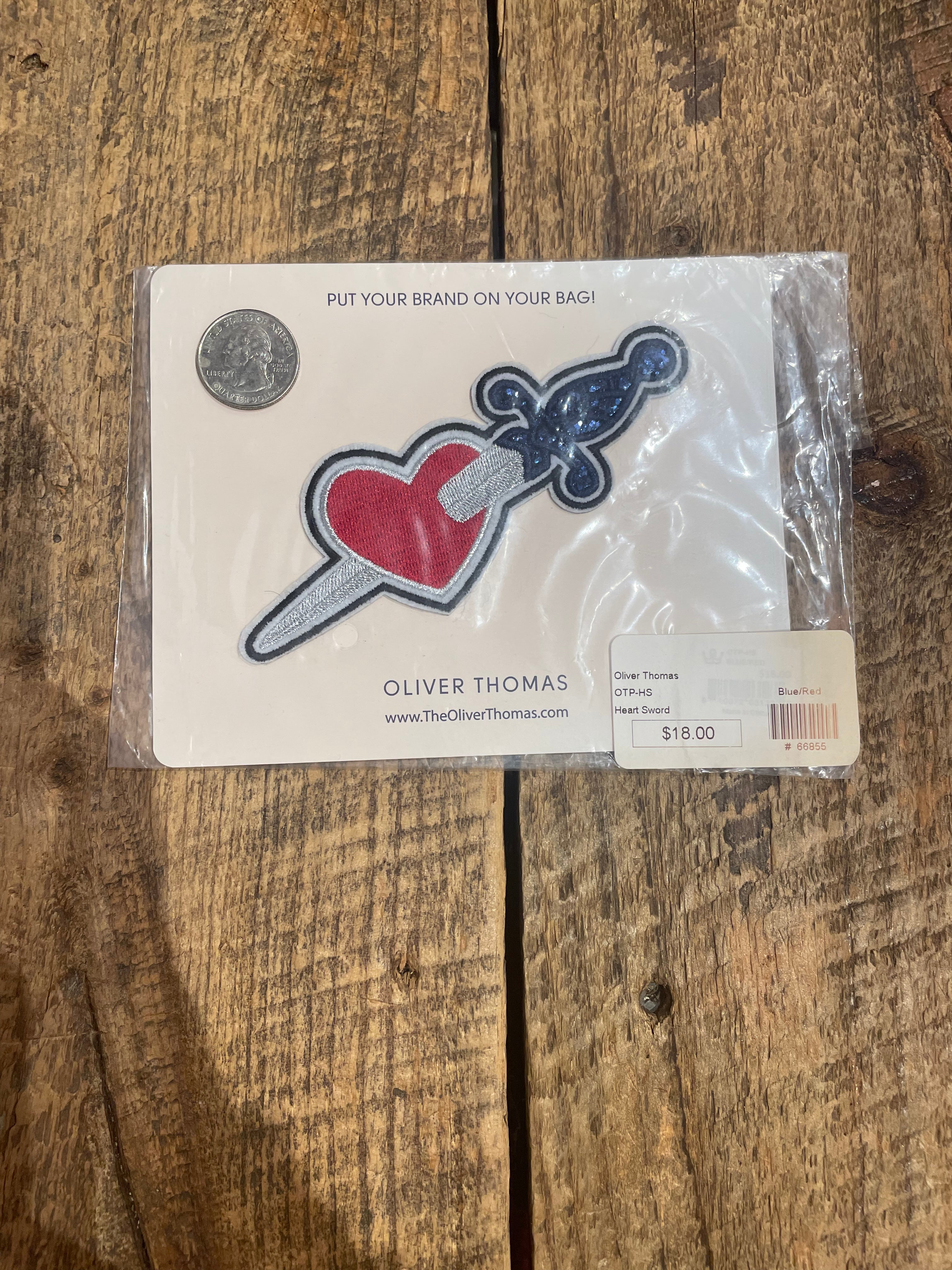 Sword Through the Heart Patch in Silver/Red/Blue