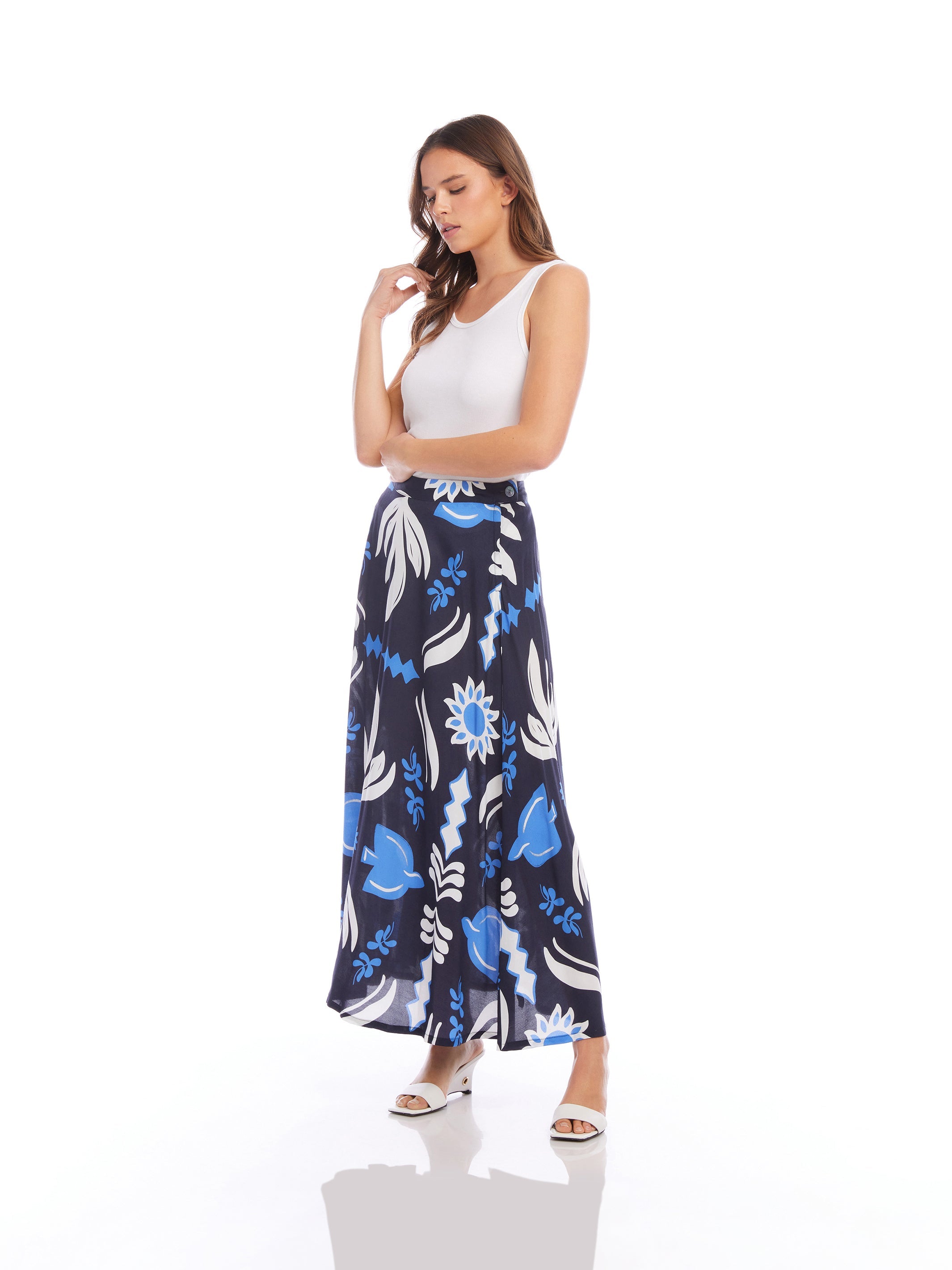 Lexi Skirt in Navy Print