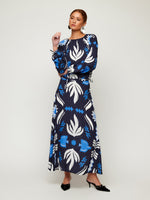 Load image into Gallery viewer, Serafina Top in Navy Print
