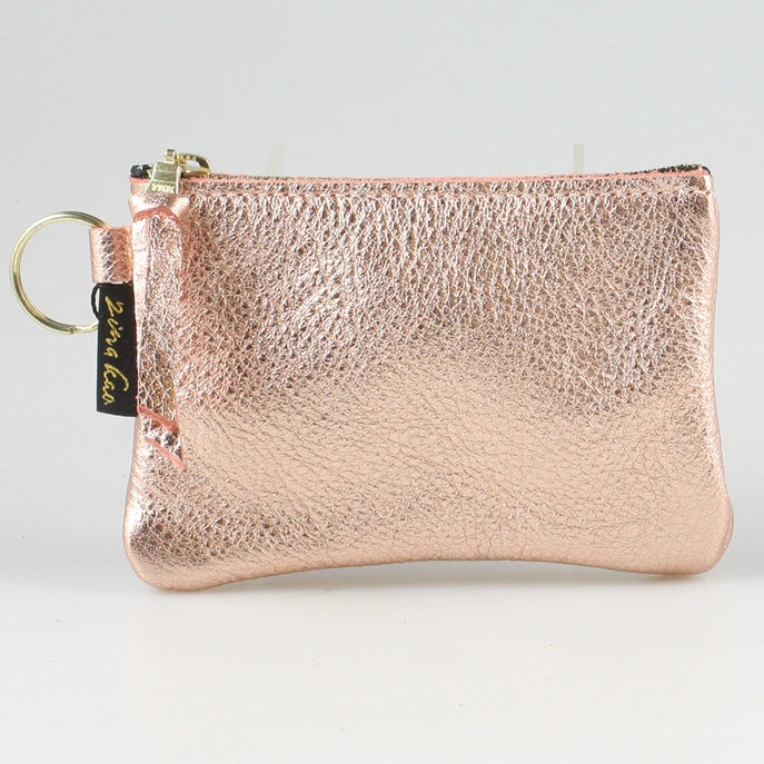 The Metallic Kara Coin Purse in Peach