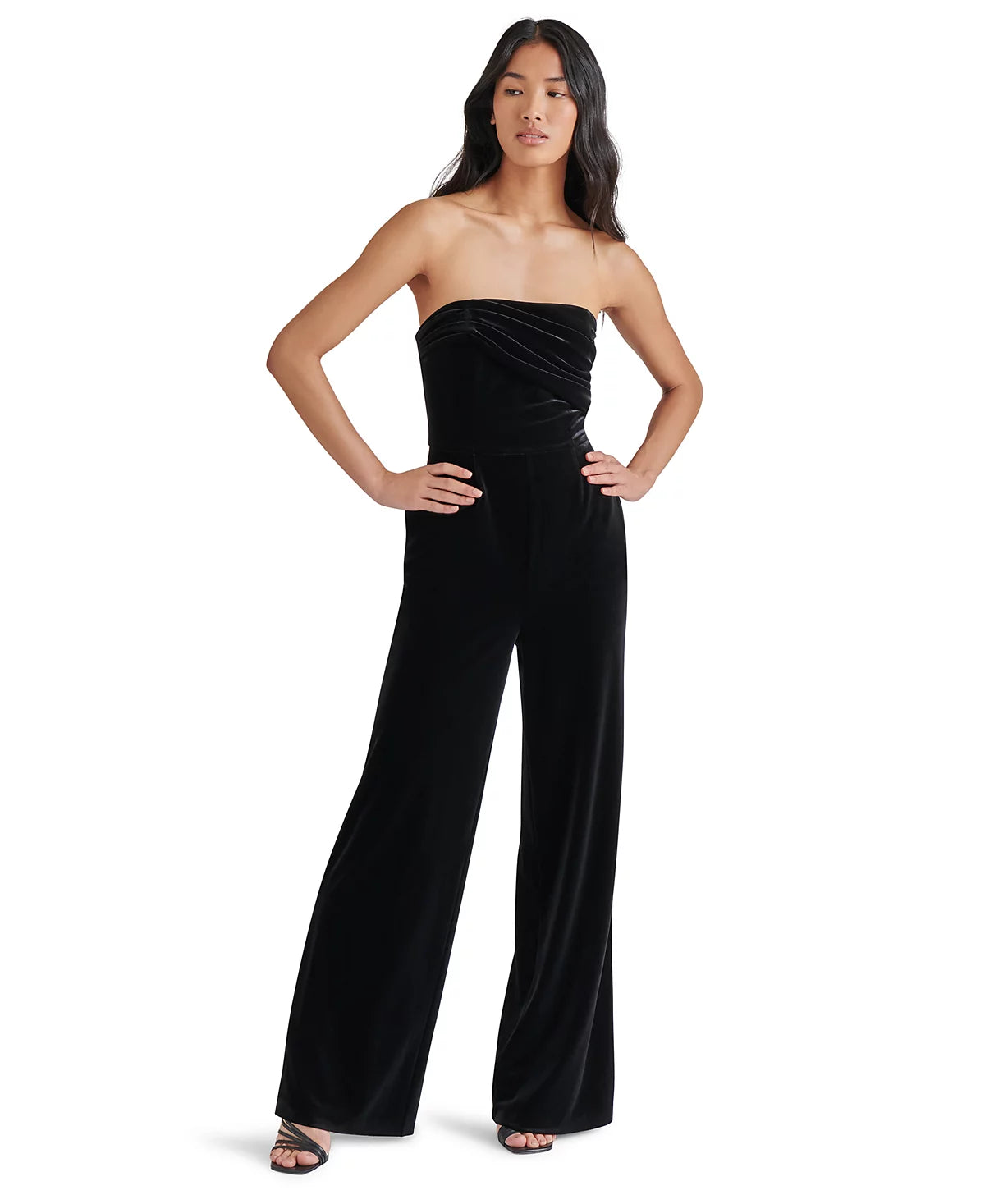 Swanilda Velvet Jumpsuit in Black