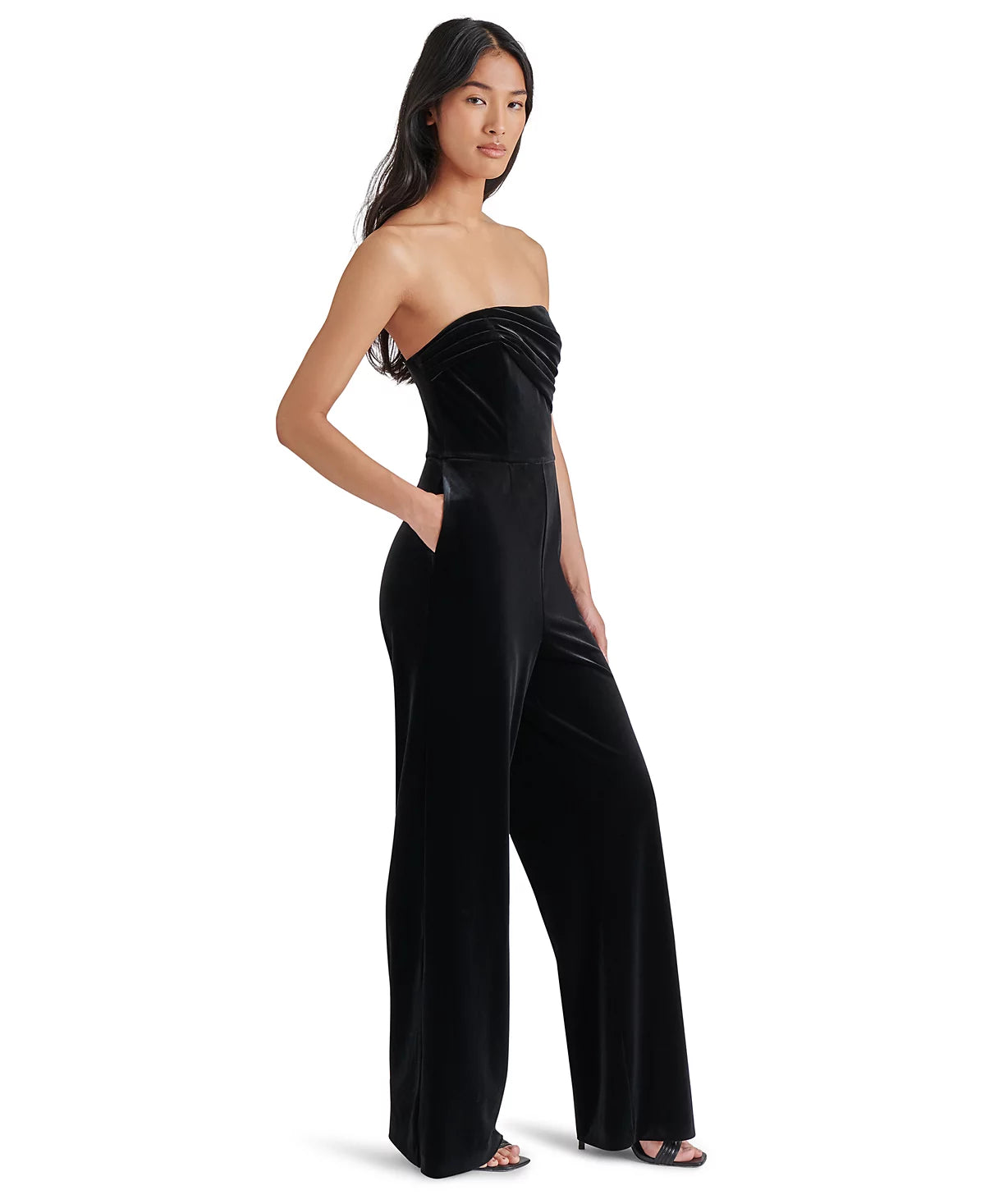 Swanilda Velvet Jumpsuit in Black